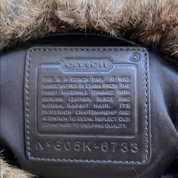 Coach Black Fur Trimmed Quilted Hobo Bag - Picture 7 of 7